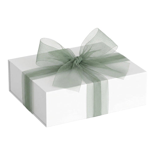gift box with a green bow on a white background