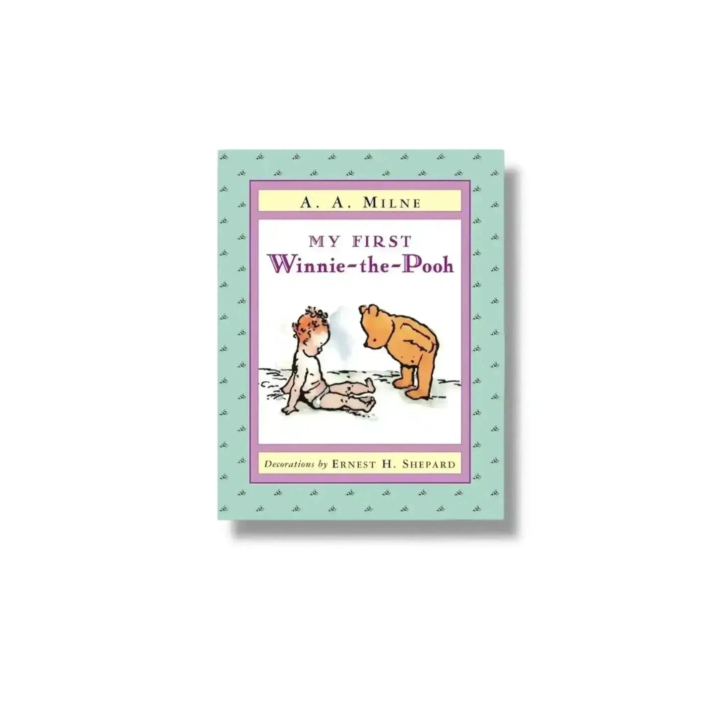My First Winnie-the-Pooh book with baby and Pooh bear illustration, ideal for baby showers