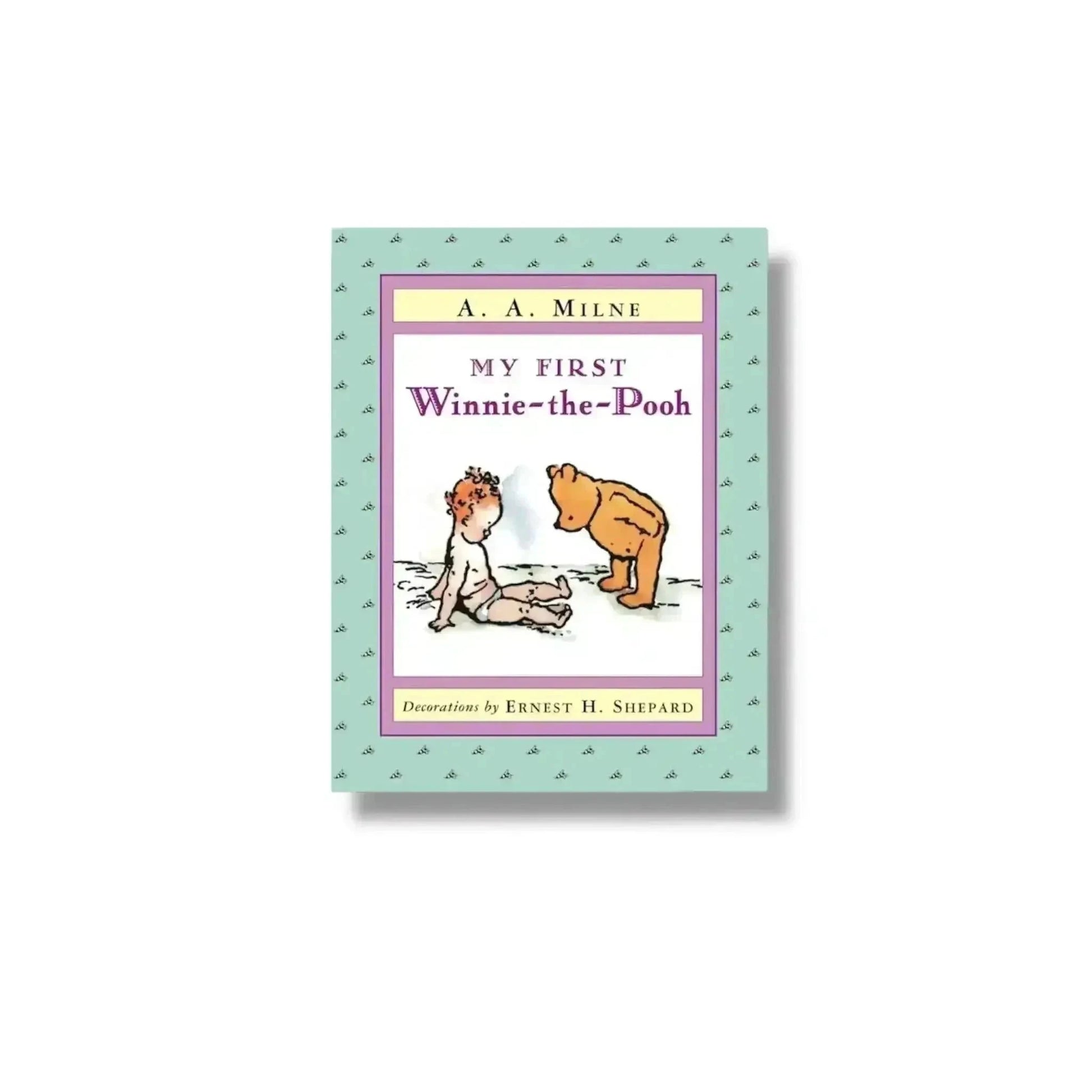 My First Winnie-the-Pooh book with baby and Pooh bear illustration, ideal for baby showers