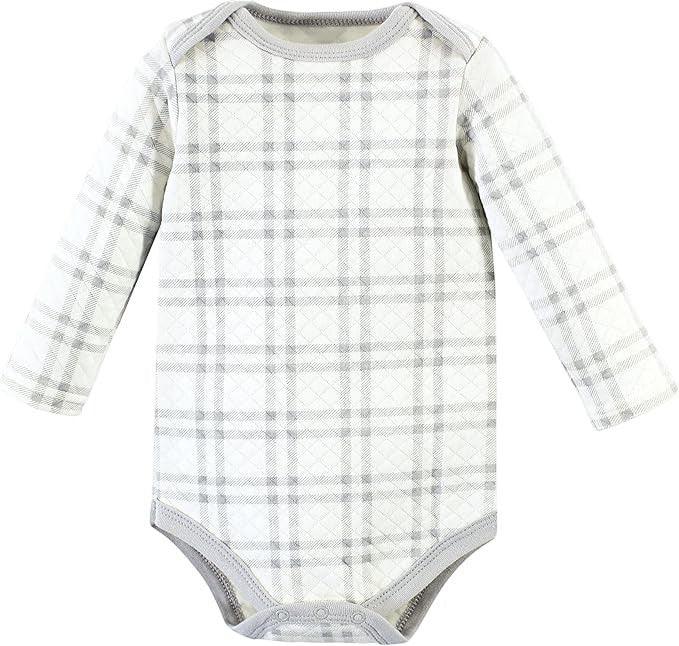 Quilted Forest Animals Onesie&nbsp;
Quilted Forest Tree Onesie
Quilted Grey Plaid Onesie
Sage Green Swaddle Blanket
Sage Green Coordinated Bear Hat
Soft Crinkle Fox Stroller Toy
Book: "My First Book of Forest Animals"