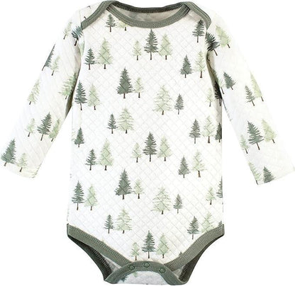 Quilted Forest Animals Onesie&nbsp;
Quilted Forest Tree Onesie
Quilted Grey Plaid Onesie
Sage Green Swaddle Blanket
Sage Green Coordinated Bear Hat
Soft Crinkle Fox Stroller Toy
Book: "My First Book of Forest Animals"